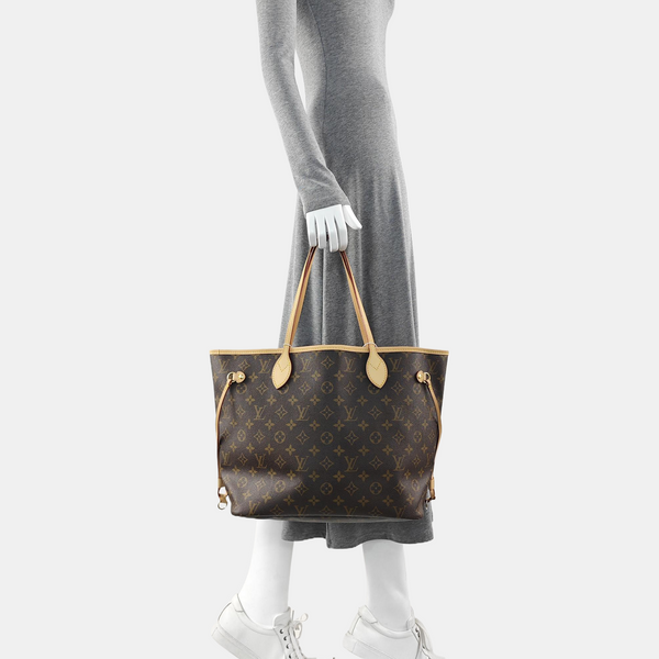NEVERFULL MM Monogram Coated Canvas Brown