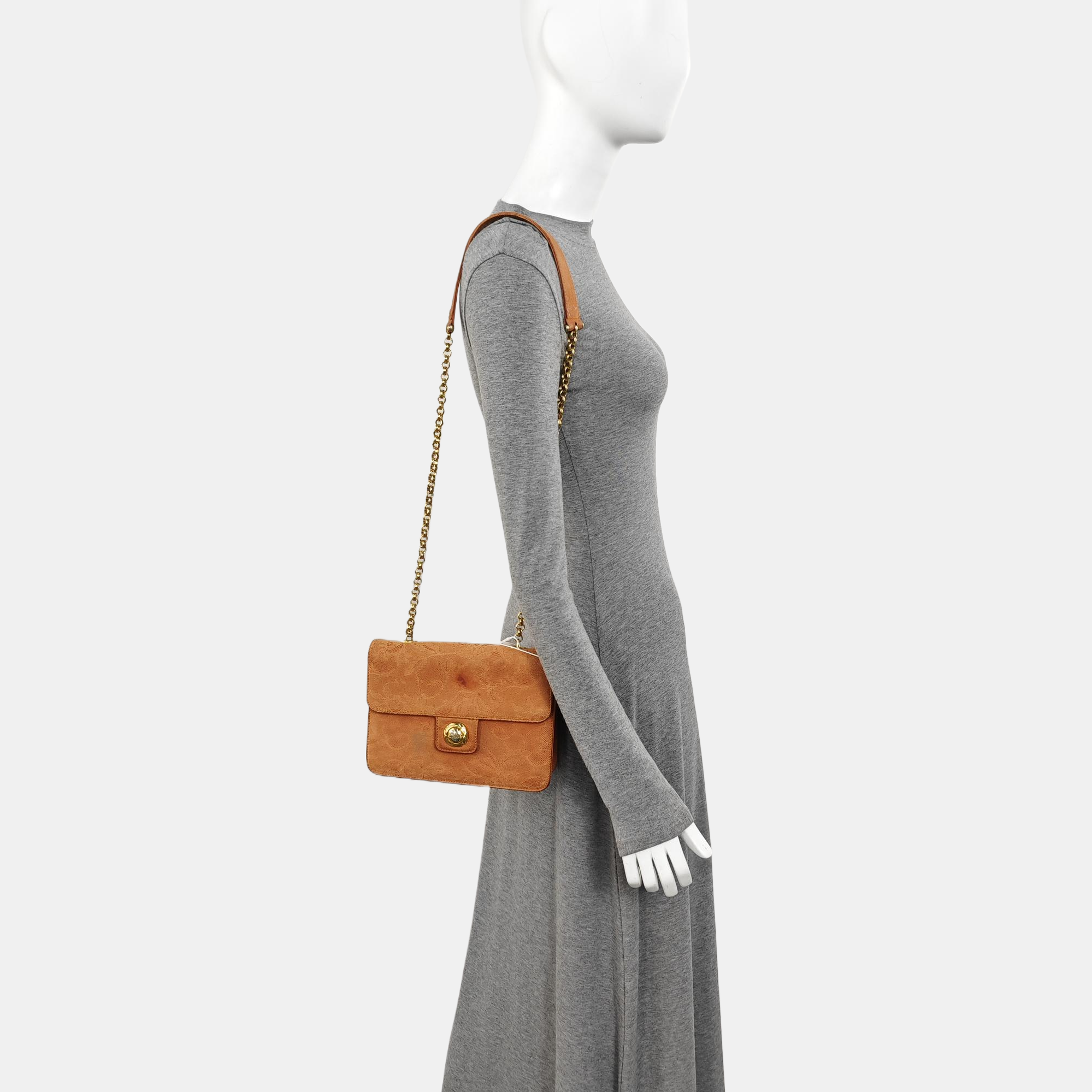 Calfskin Shoulder Bag Brown