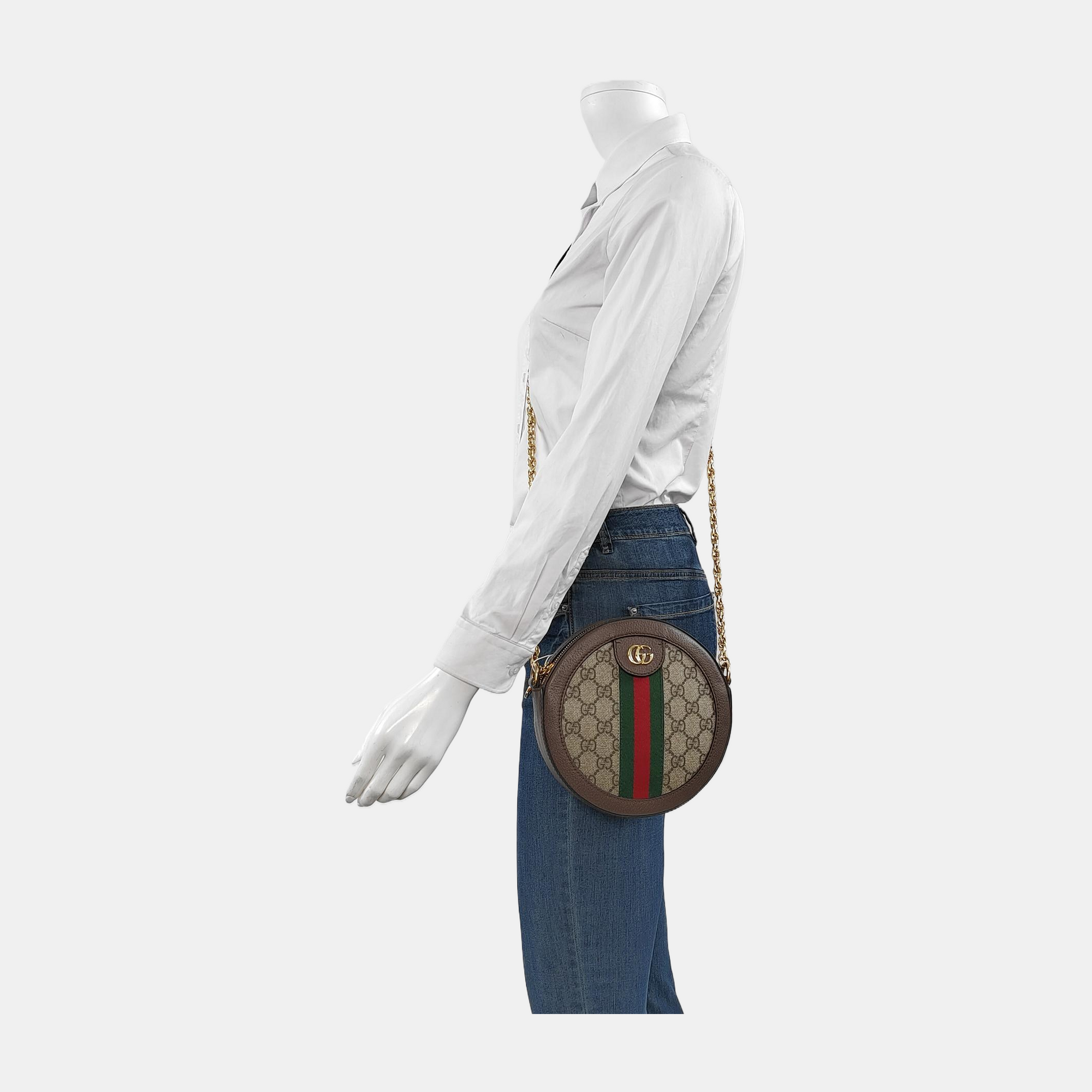 Ophidia Mini Monogram Coated Canvas Beige