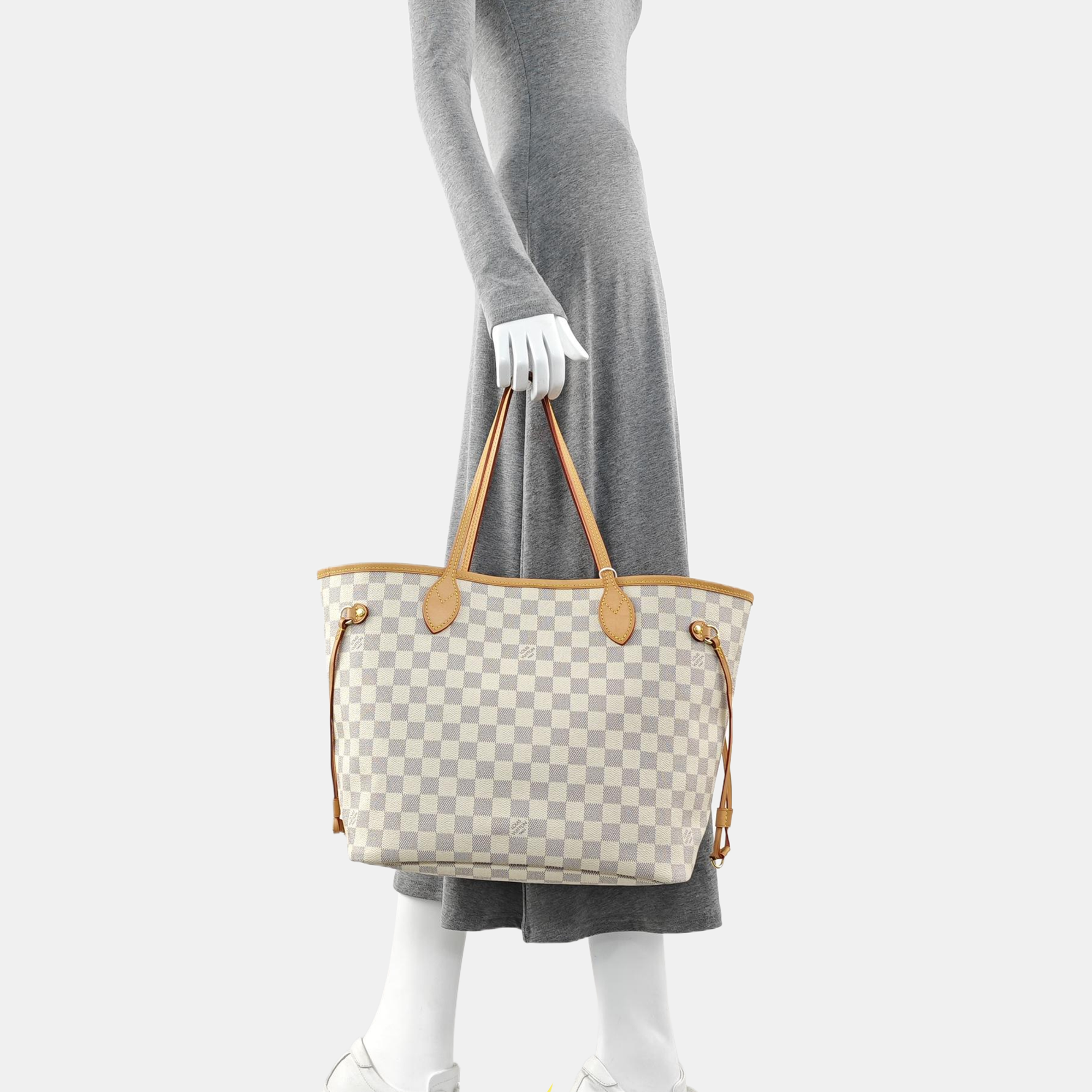 NEVERFULL MM Damier Azur Coated Canvas White