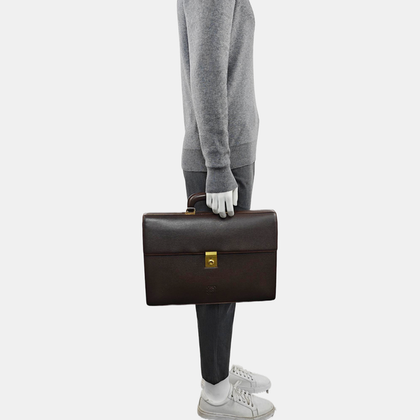 Calfskin Top Handle Bag Brown