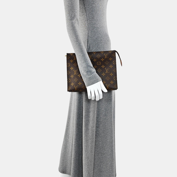 TOILET POCKET 26 Monogram Coated Canvas Brown