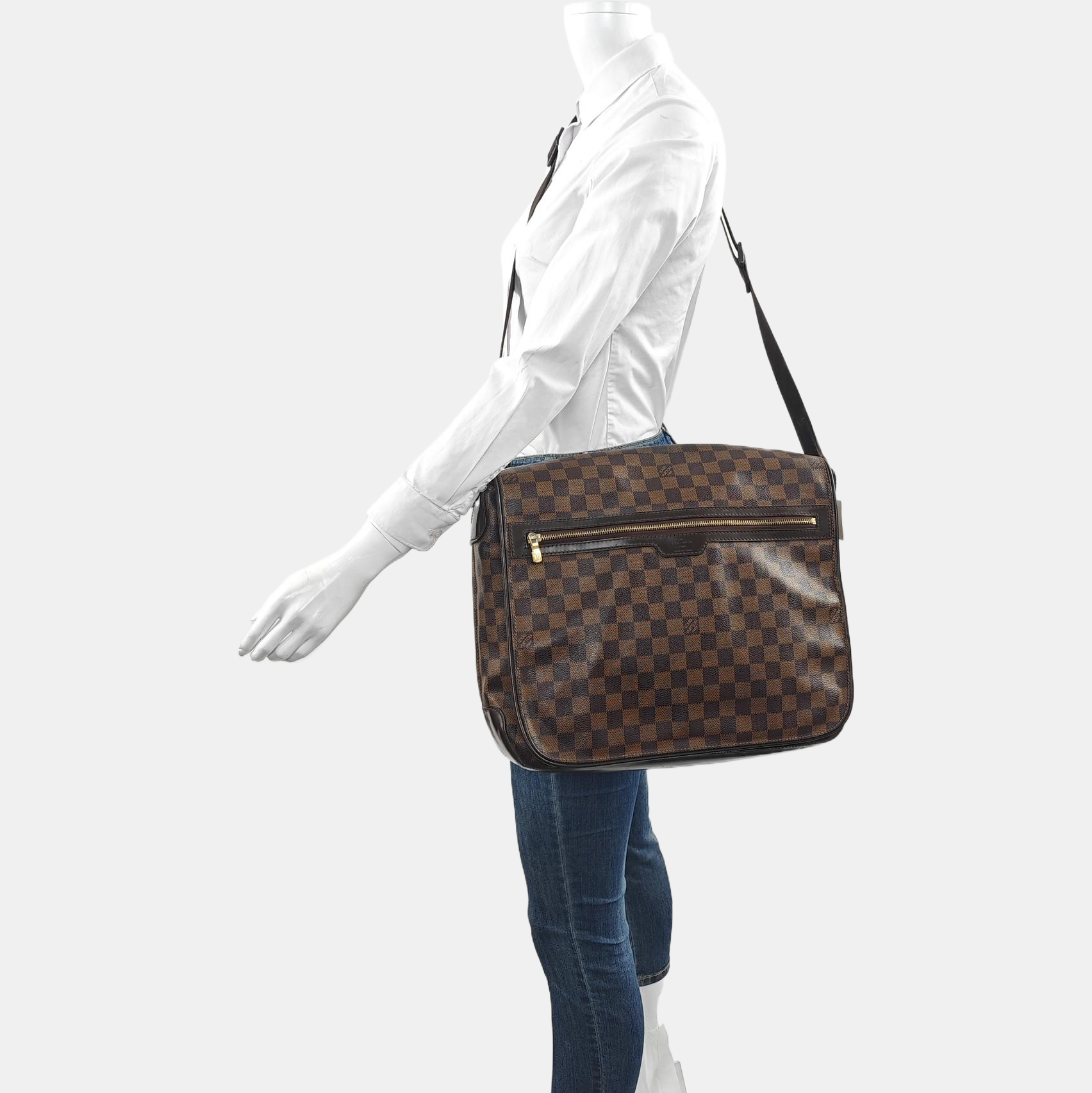 SPENCER Damier Ebene Coated Canvas Brown