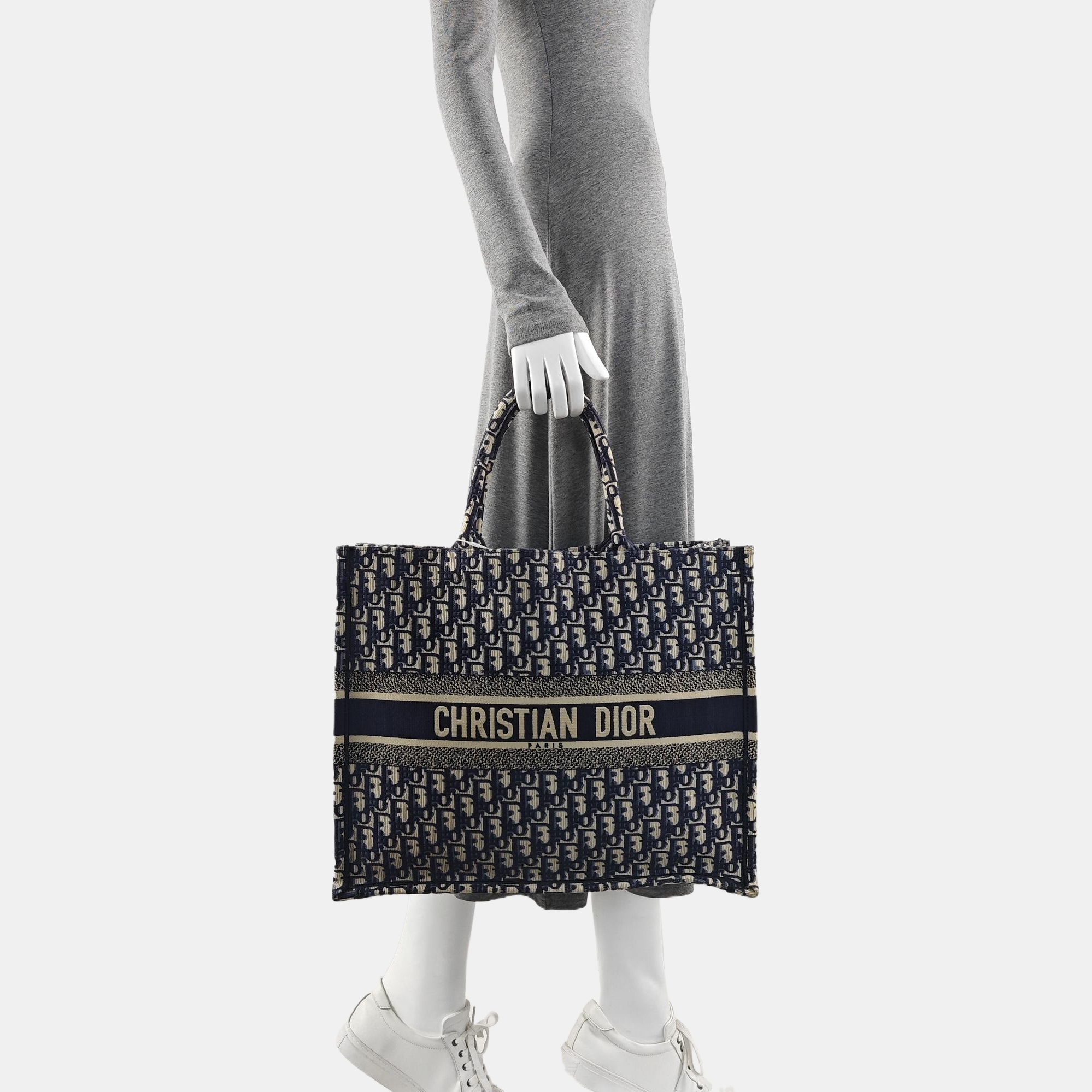Book Tote Large Oblique Canvas Blue