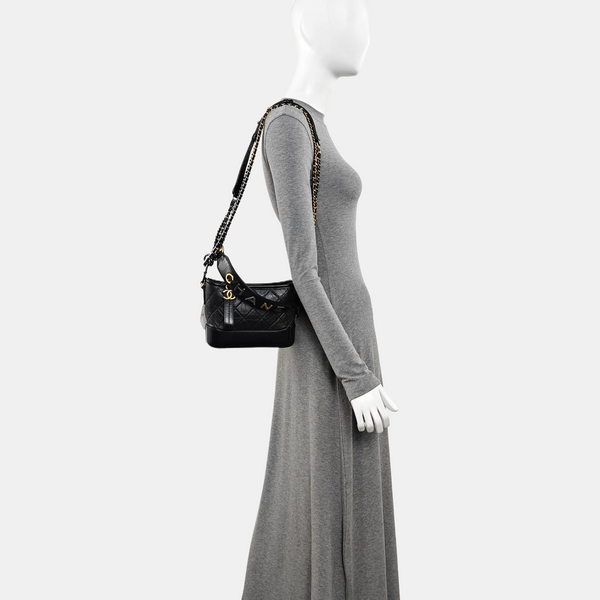 GABRIELLE Small Quilted Calfskin Black