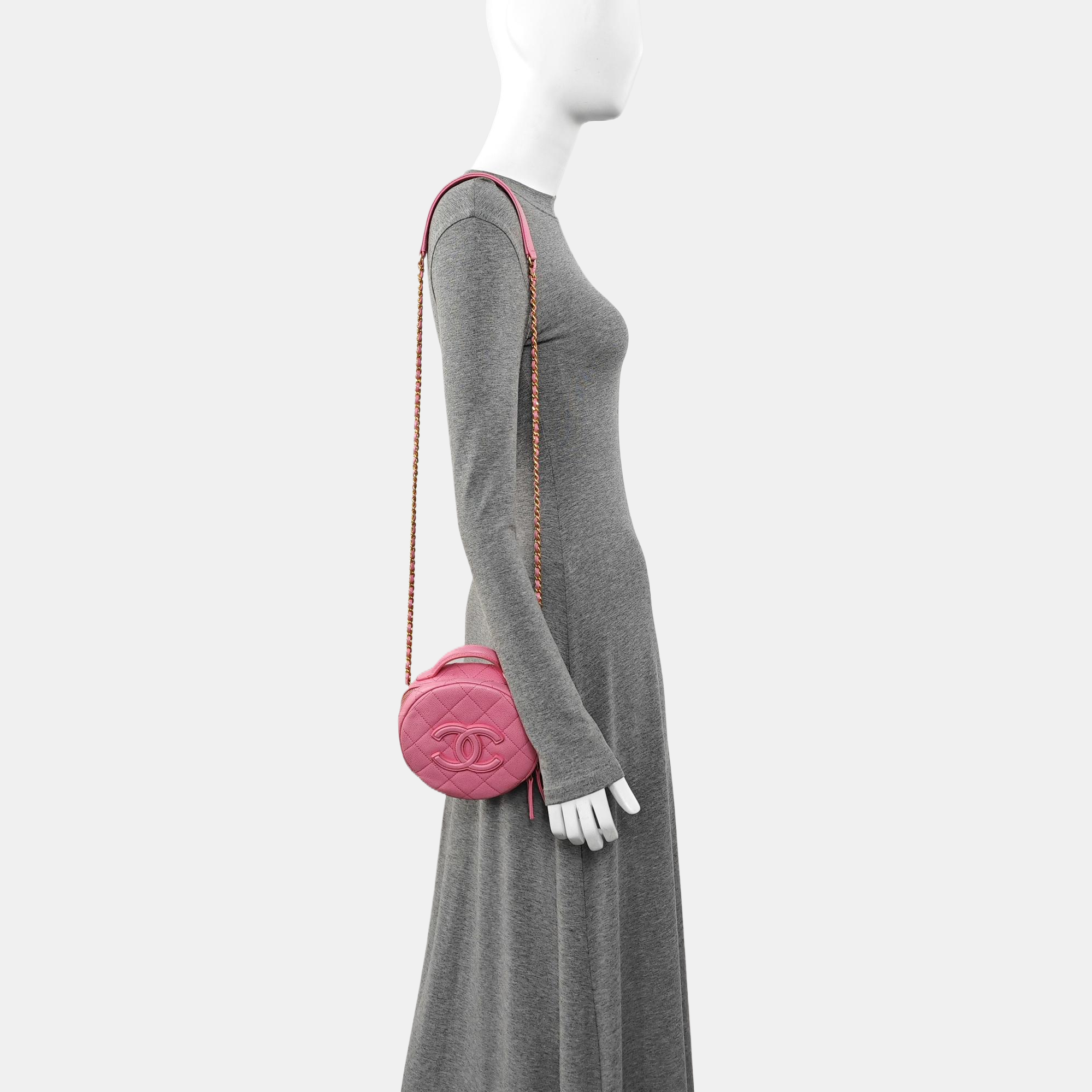 Quilted Grained Calfskin Pink