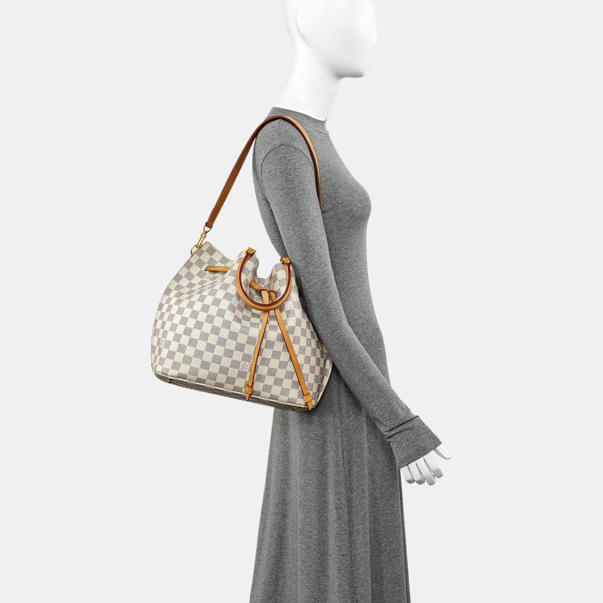 GIROLATA GM Damier Azur Coated Canvas White