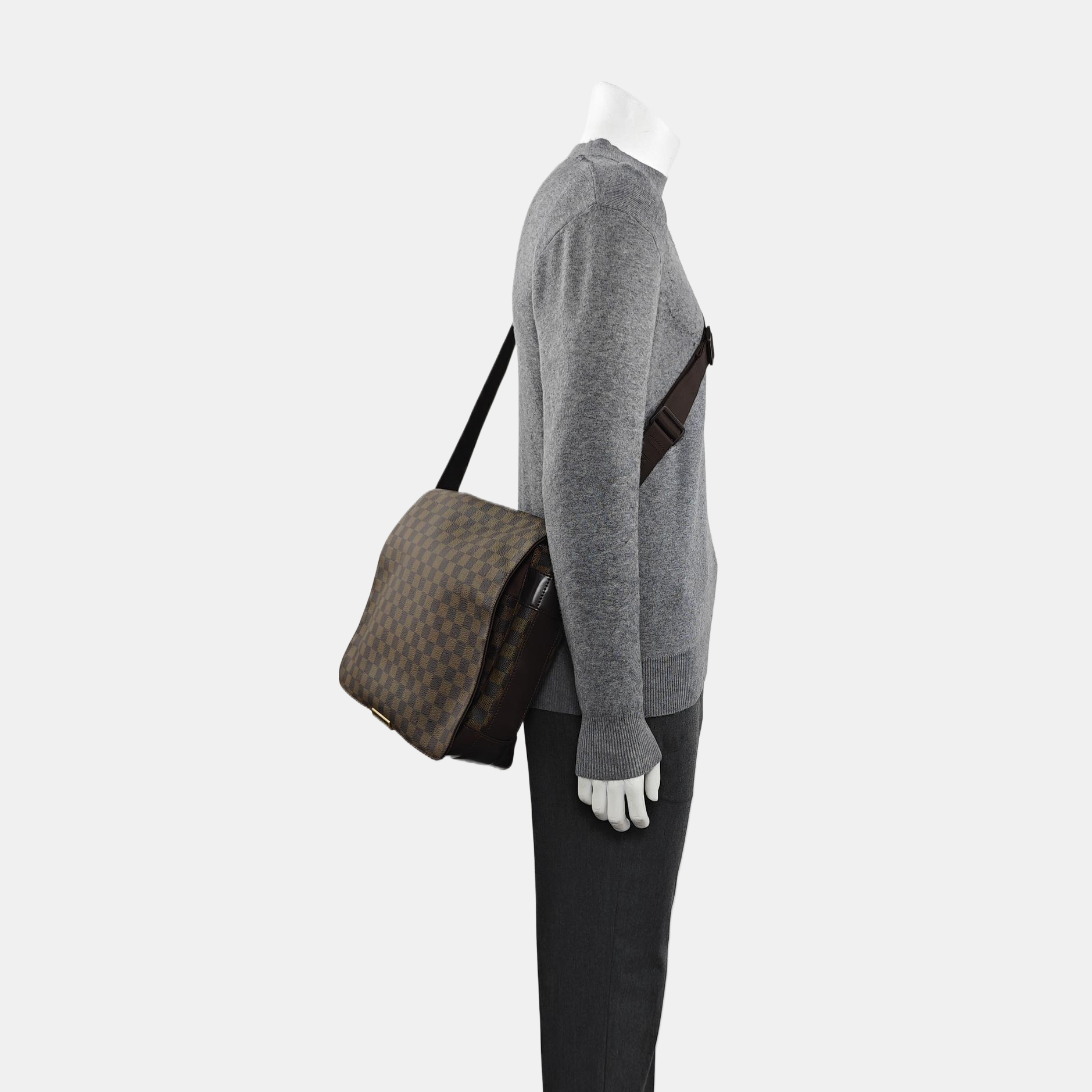 BASTILLE Damier Ebene Coated Canvas Brown