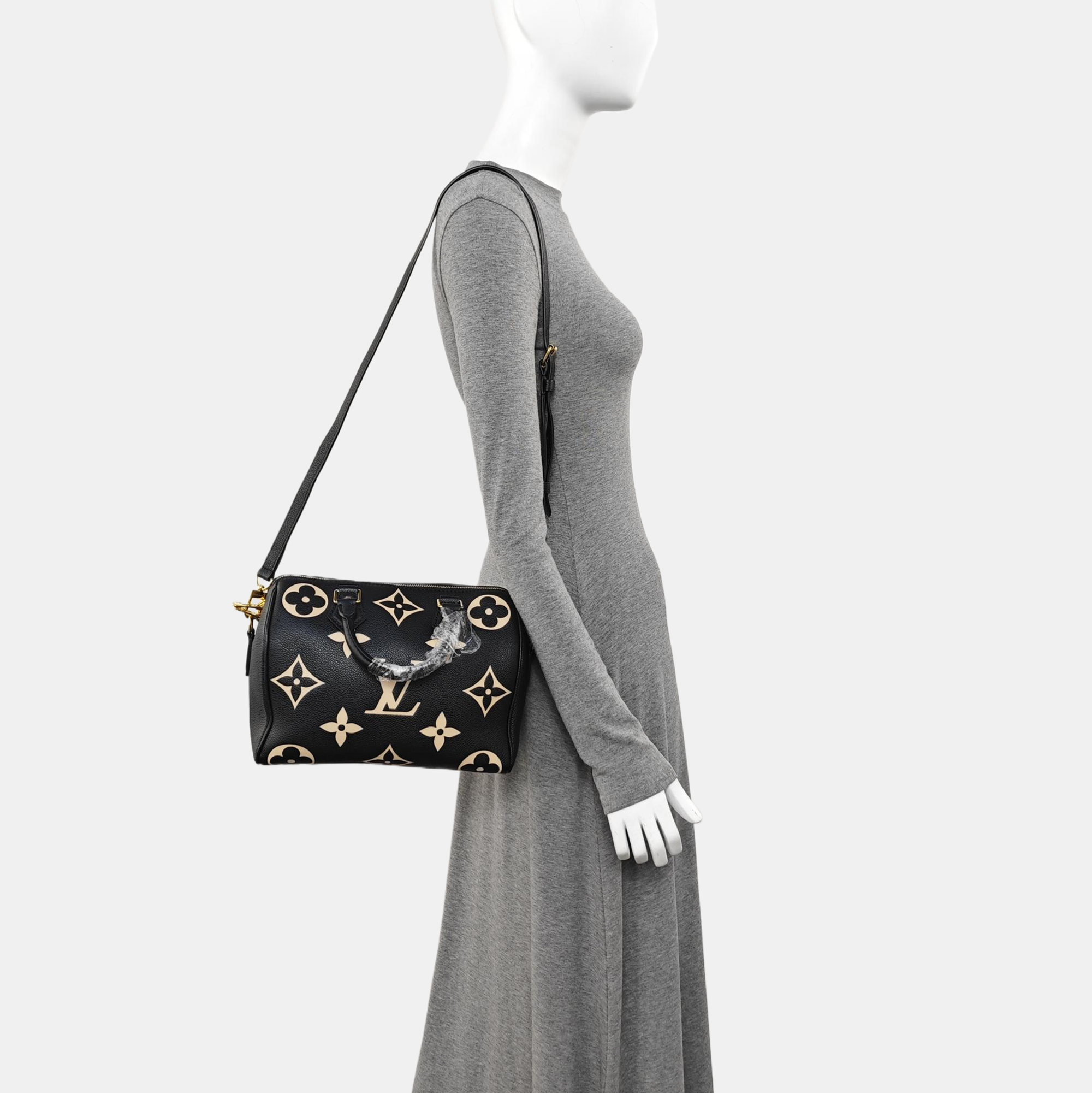 SPEEDY 25 Monogram Calfskin Black
