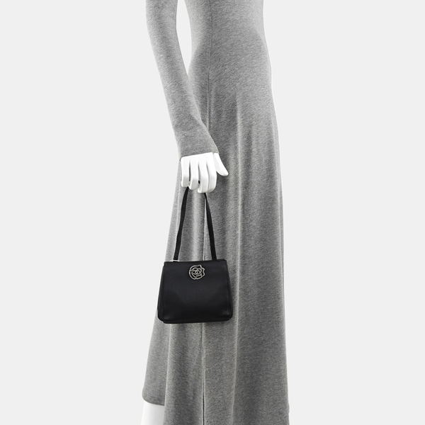 Silk Satin Tote Bag Black
