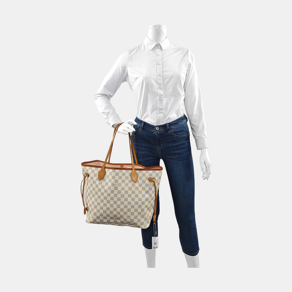 NEVERFULL MM Damier Azur Coated Canvas White