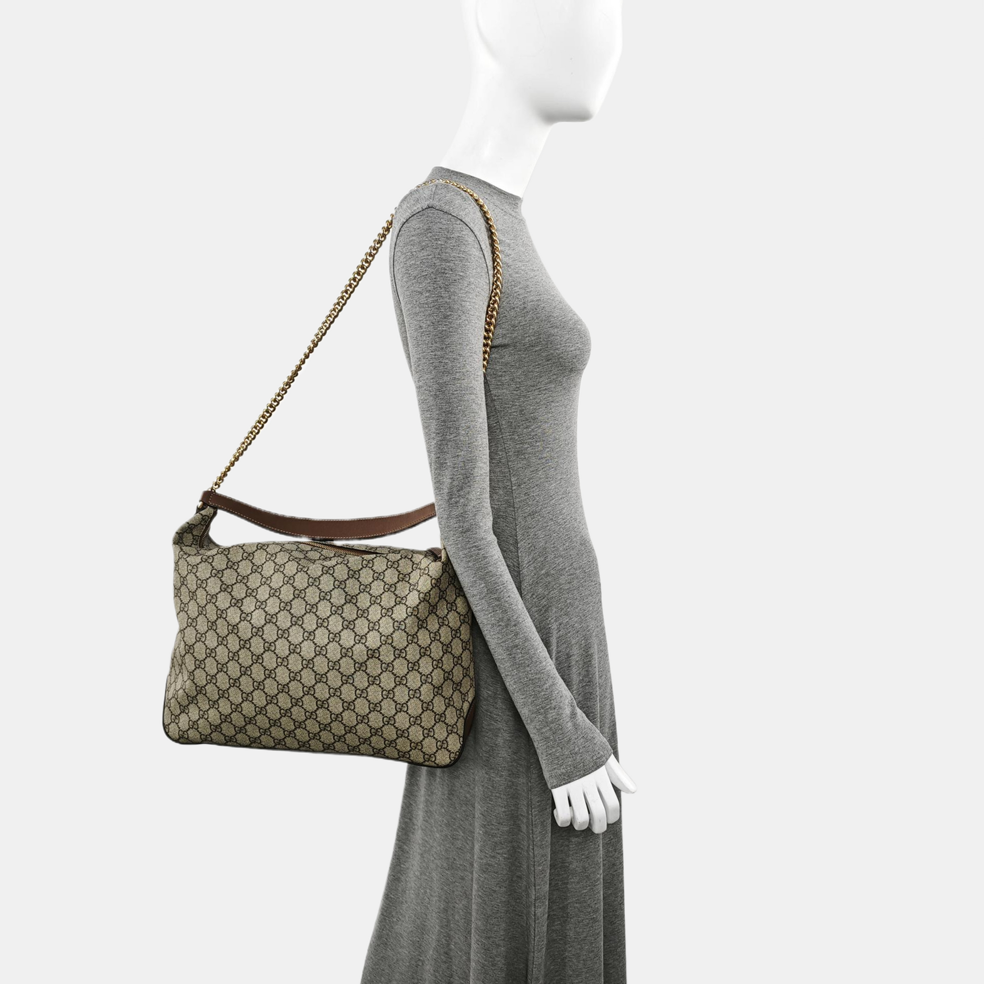 Monogram Coated Canvas Shoulder Bag Black