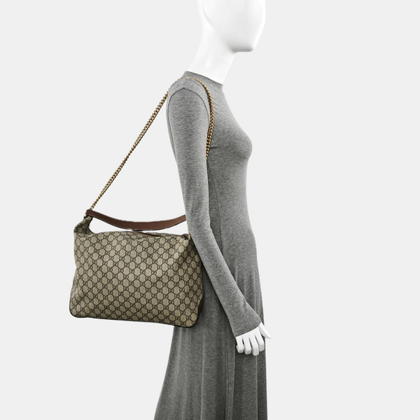 Monogram Coated Canvas Shoulder Bag Black