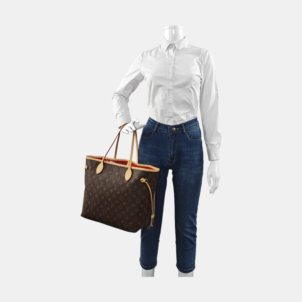 NEVERFULL MM Monogram Coated Canvas Brown