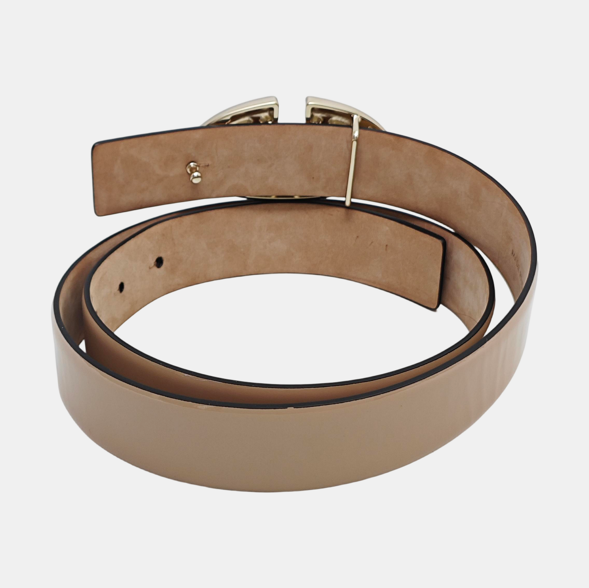 Leather Belt Beige