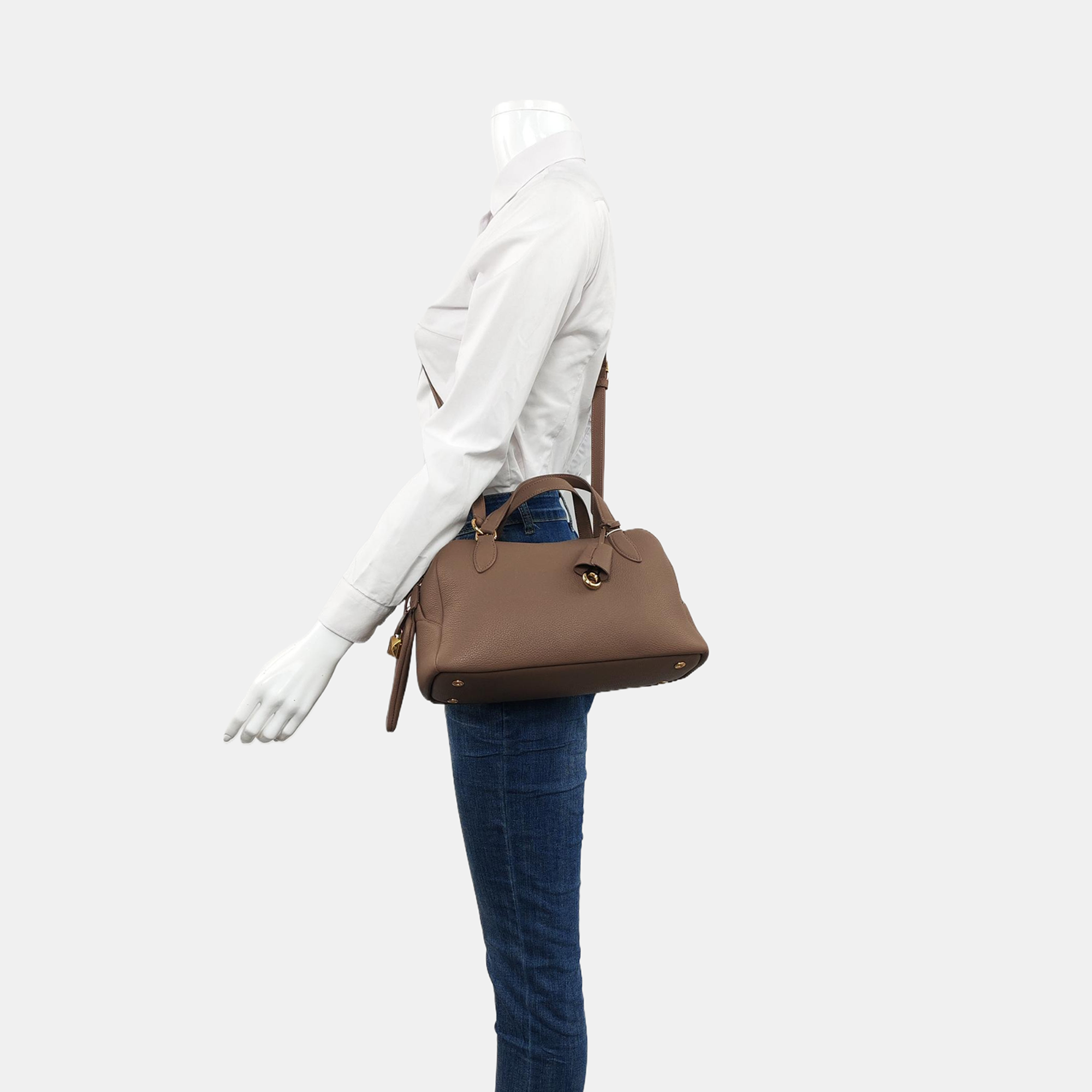 Calfskin Shoulder Bag Brown