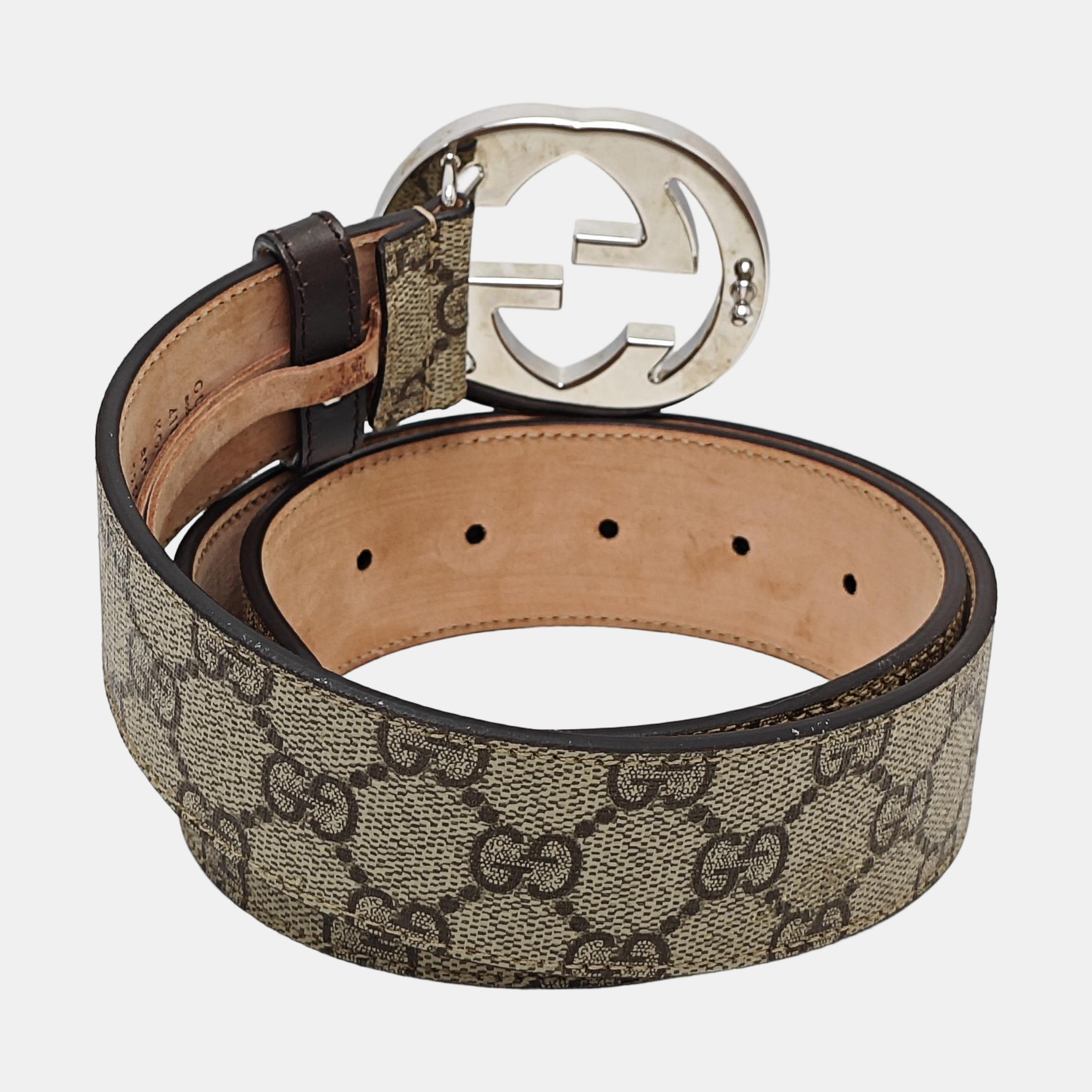 Leather Belt Beige