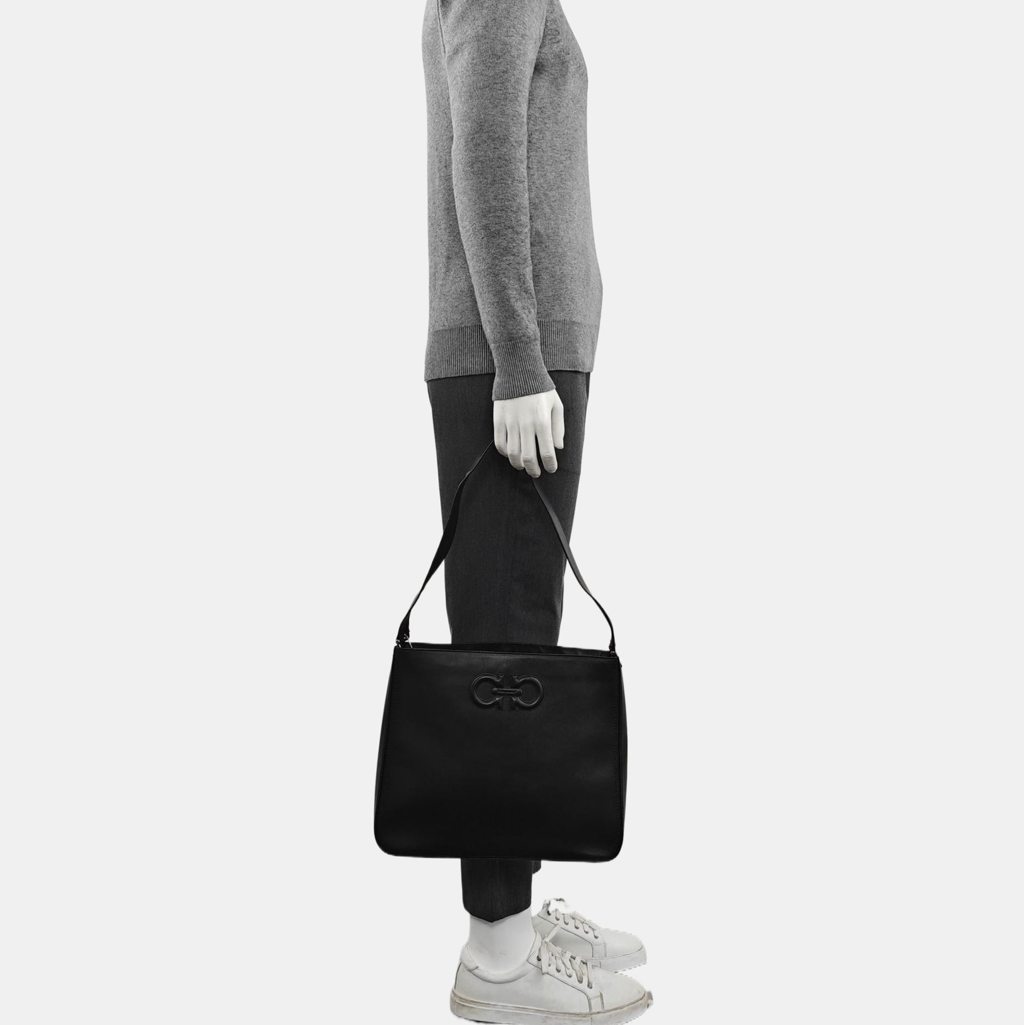 Calfskin Shoulder Bag Black