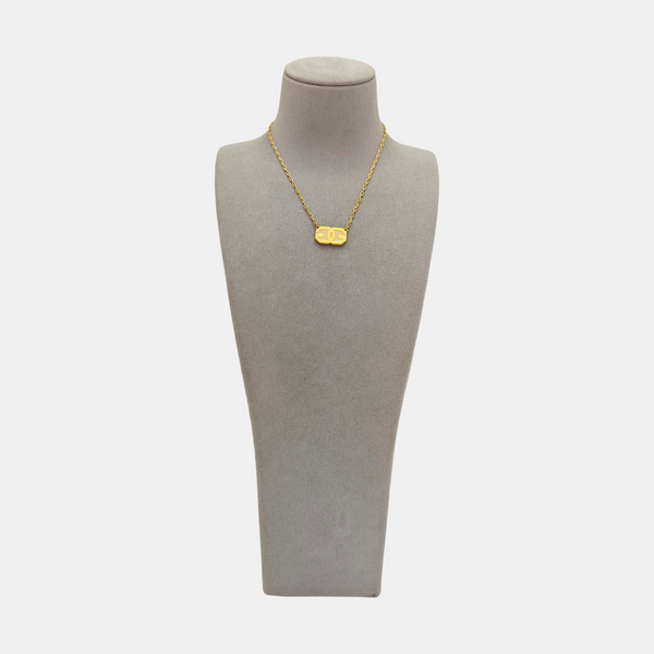 G Cube Metal Gold Necklace