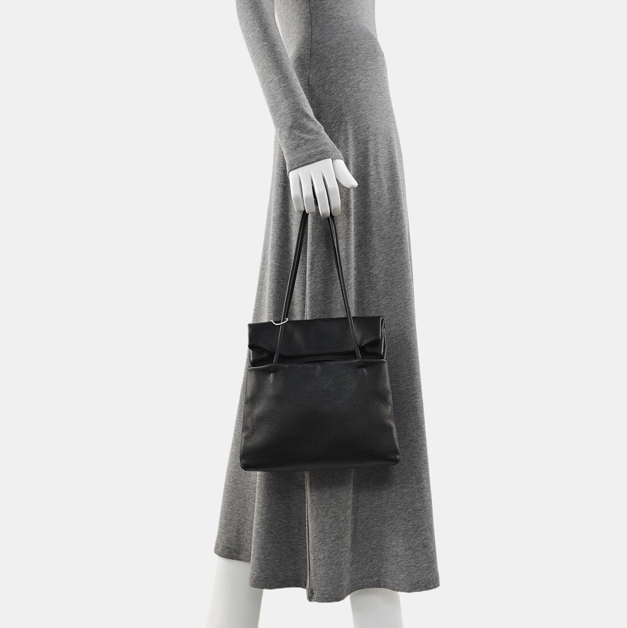 Calfskin Top Handle Bag Black