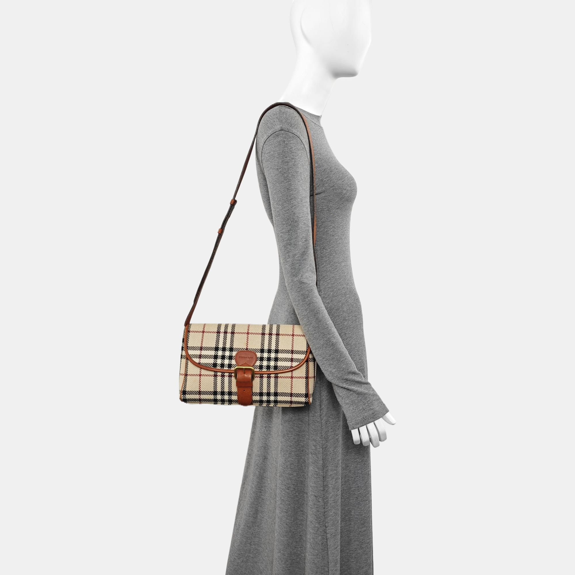 Fabric Shoulder Bag Beige