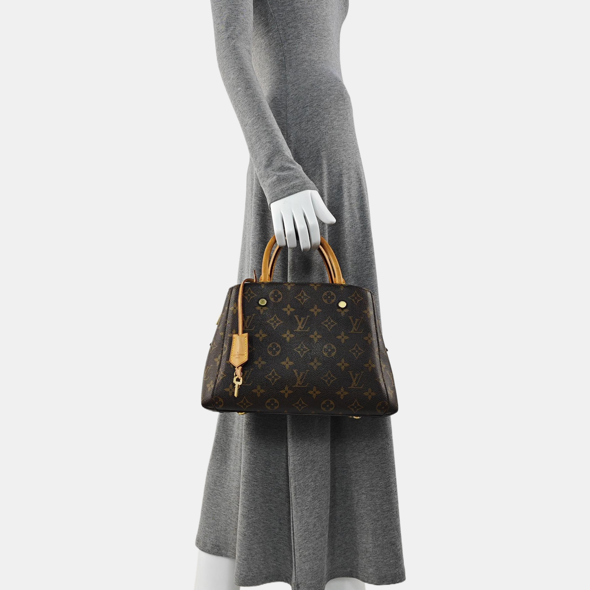 MONTAIGNE BB Monogram Coated Canvas Brown