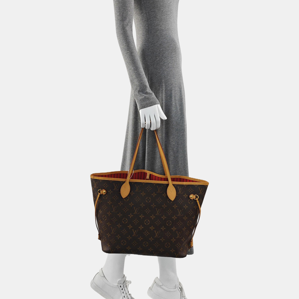NEVERFULL MM Monogram Coated Canvas Brown