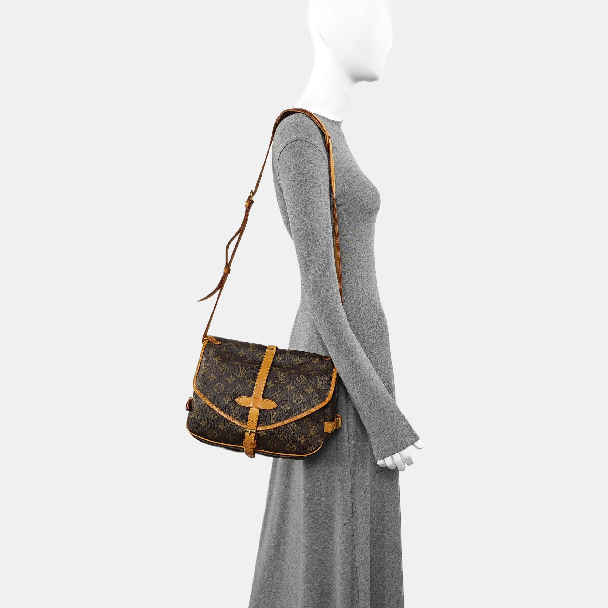 SAUMUR Monogram Coated Canvas Brown