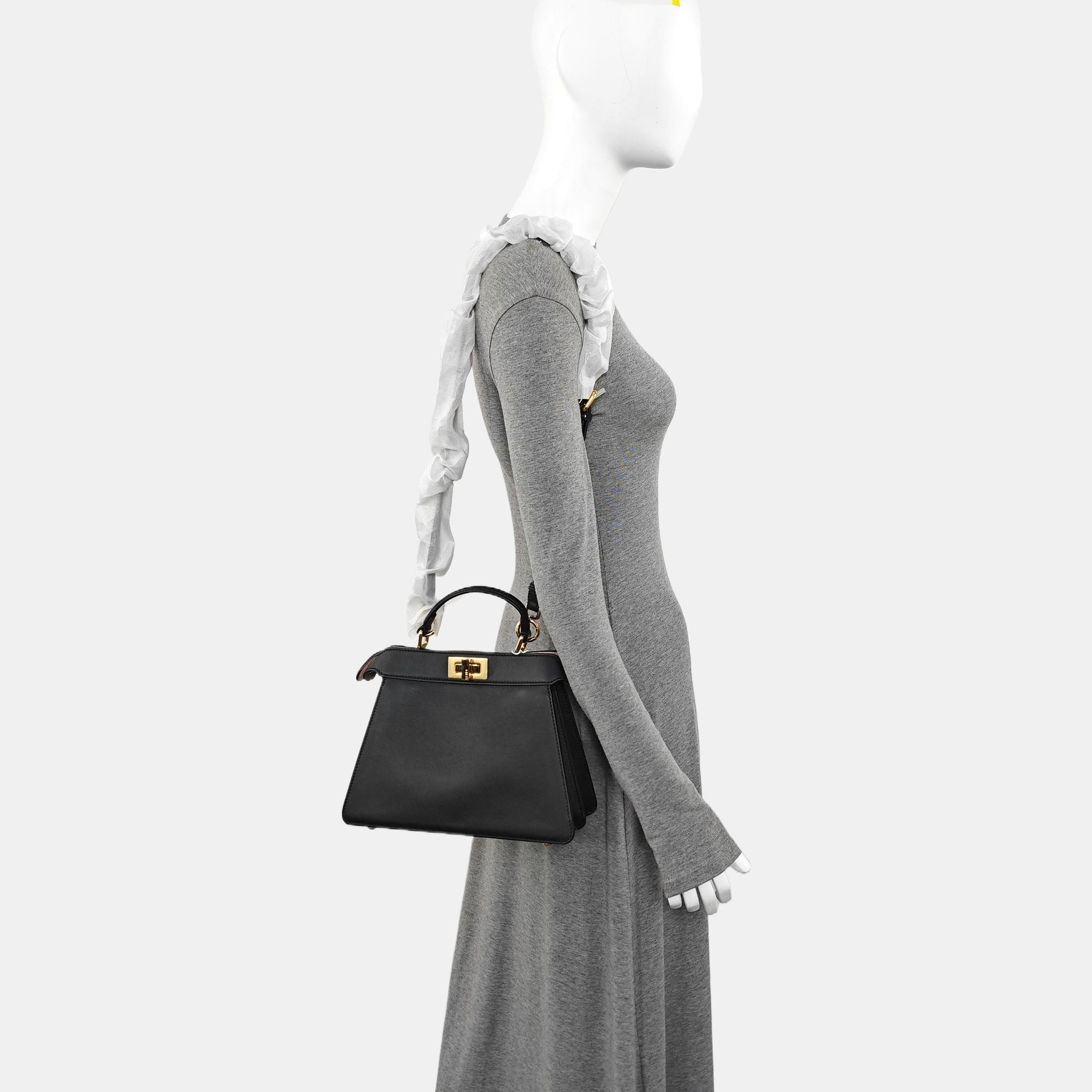 Peekaboo Small Calfskin Black