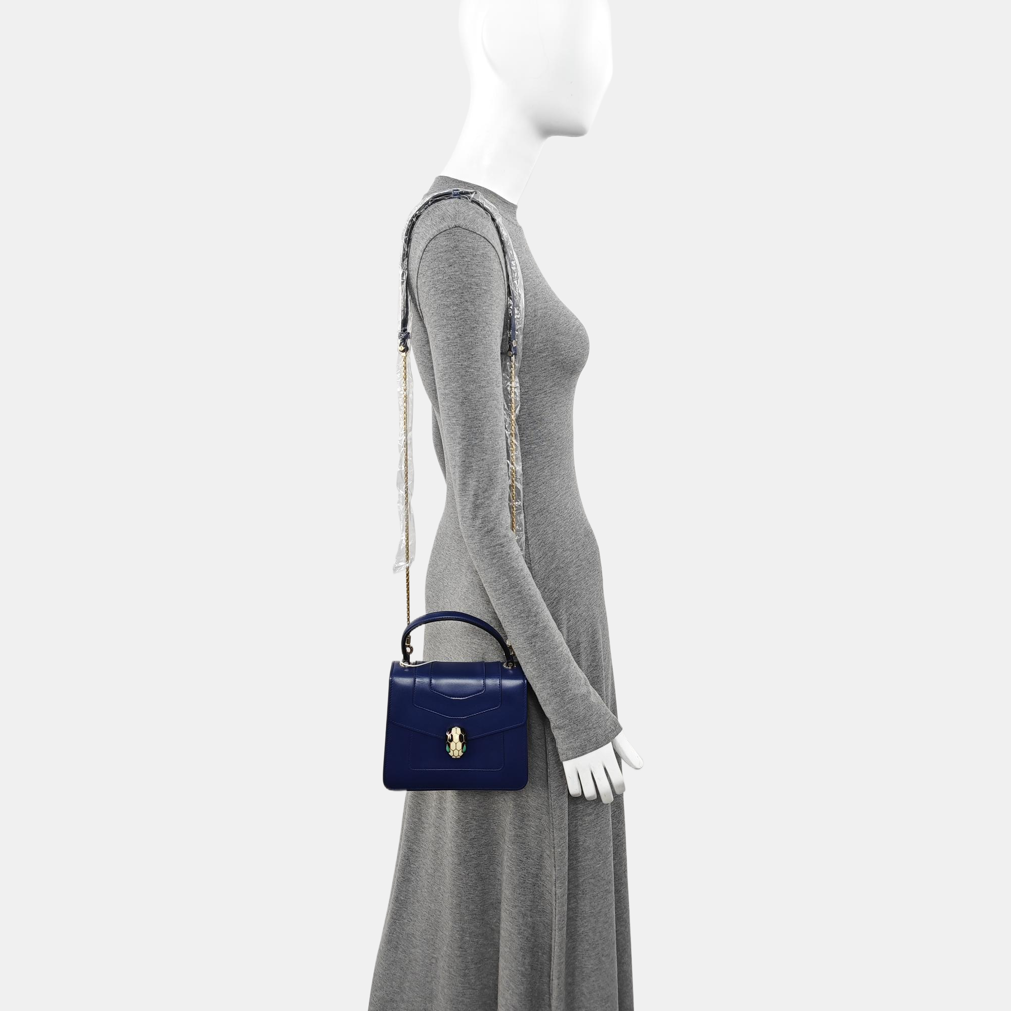SERPENTI FOREVER Small Calfskin Blue
