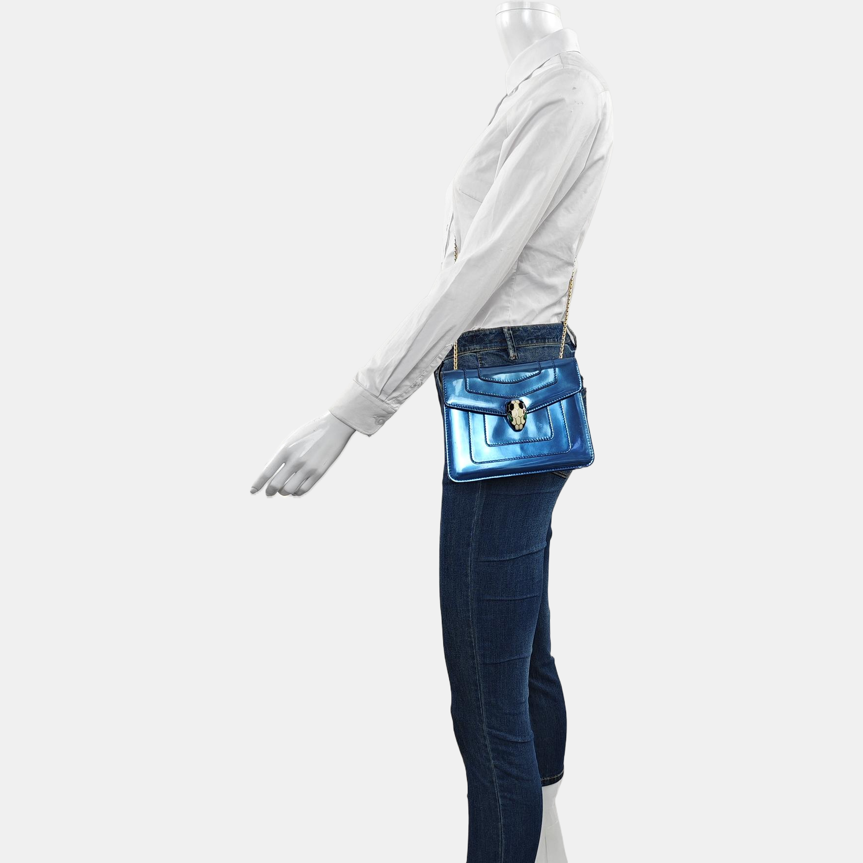 SERPENTI FOREVER Small Calfskin Blue