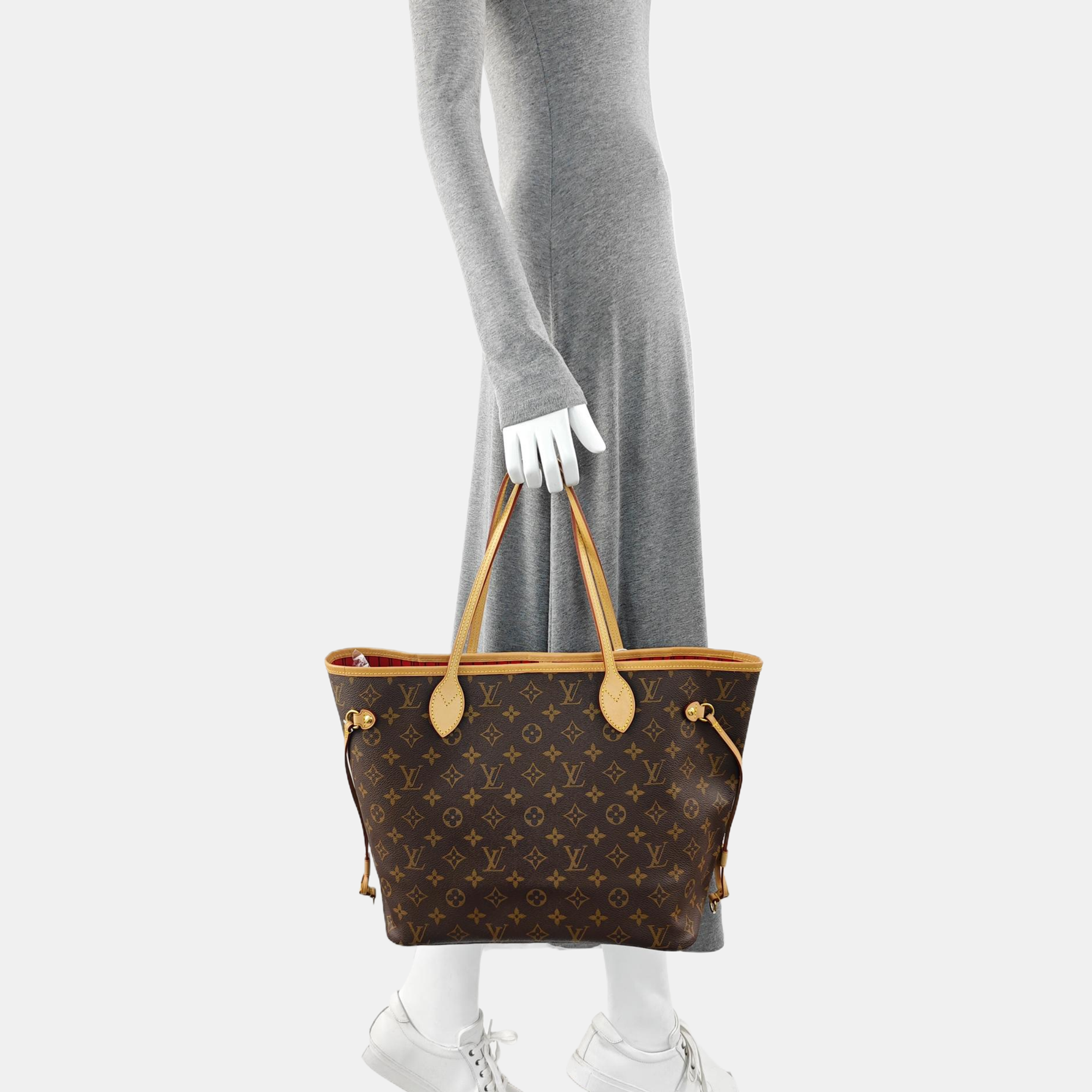 NEVERFULL MM Monogram Coated Canvas Brown