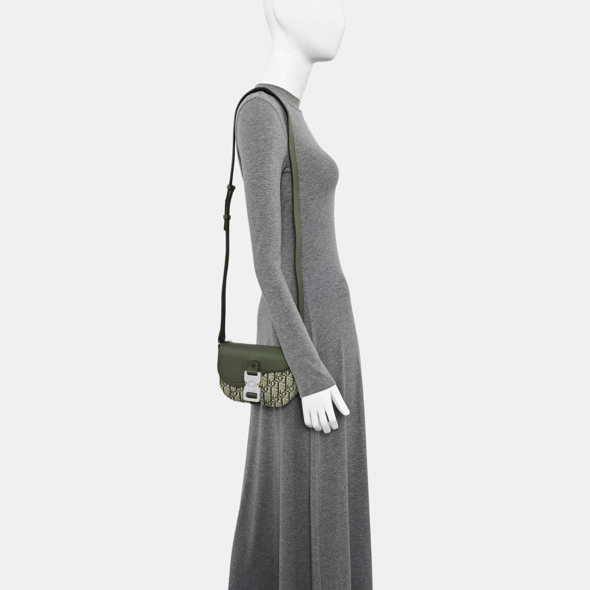 Saddle Mini Oblique Fabric Green