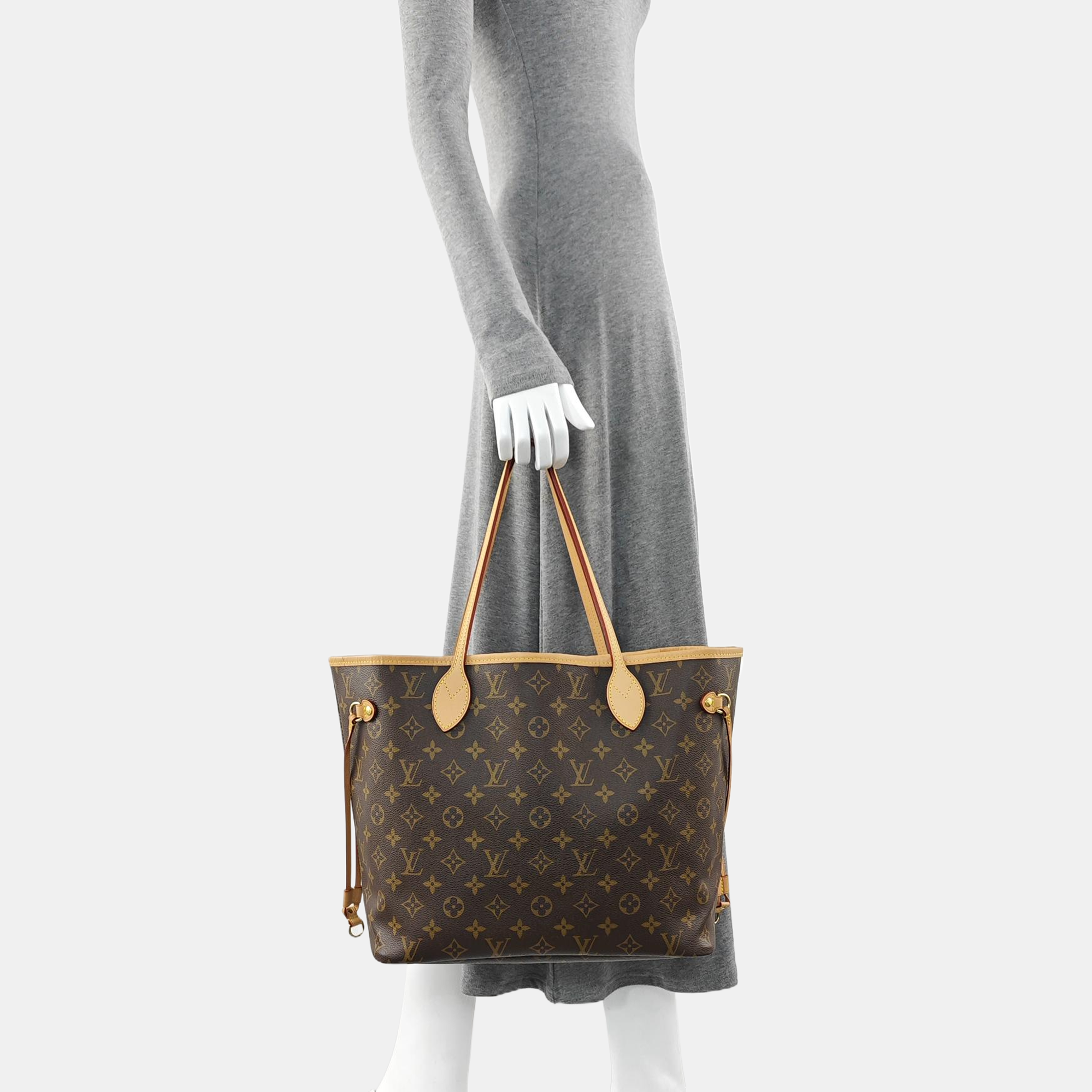 NEVERFULL MM Monogram Coated Canvas Brown