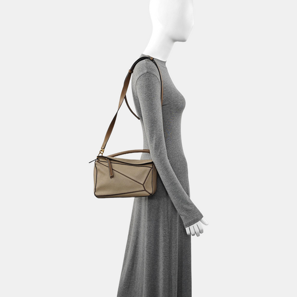 Authenticated pre-owned  Puzzle Small Calfskin Beige - Shoulder Bag at Looply