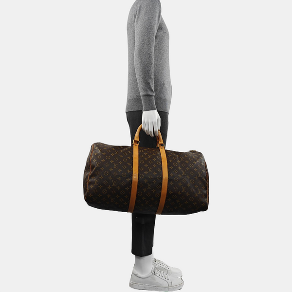 SAC SOUPLE 55 Monogram Coated Canvas Brown