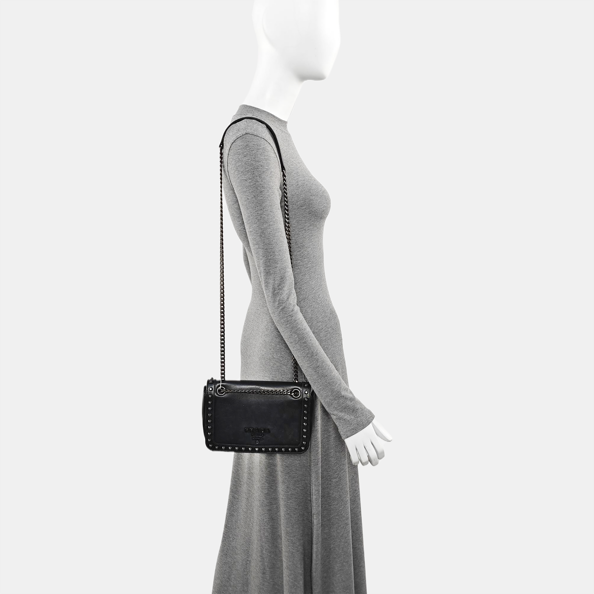 Calfskin Shoulder Bag Black