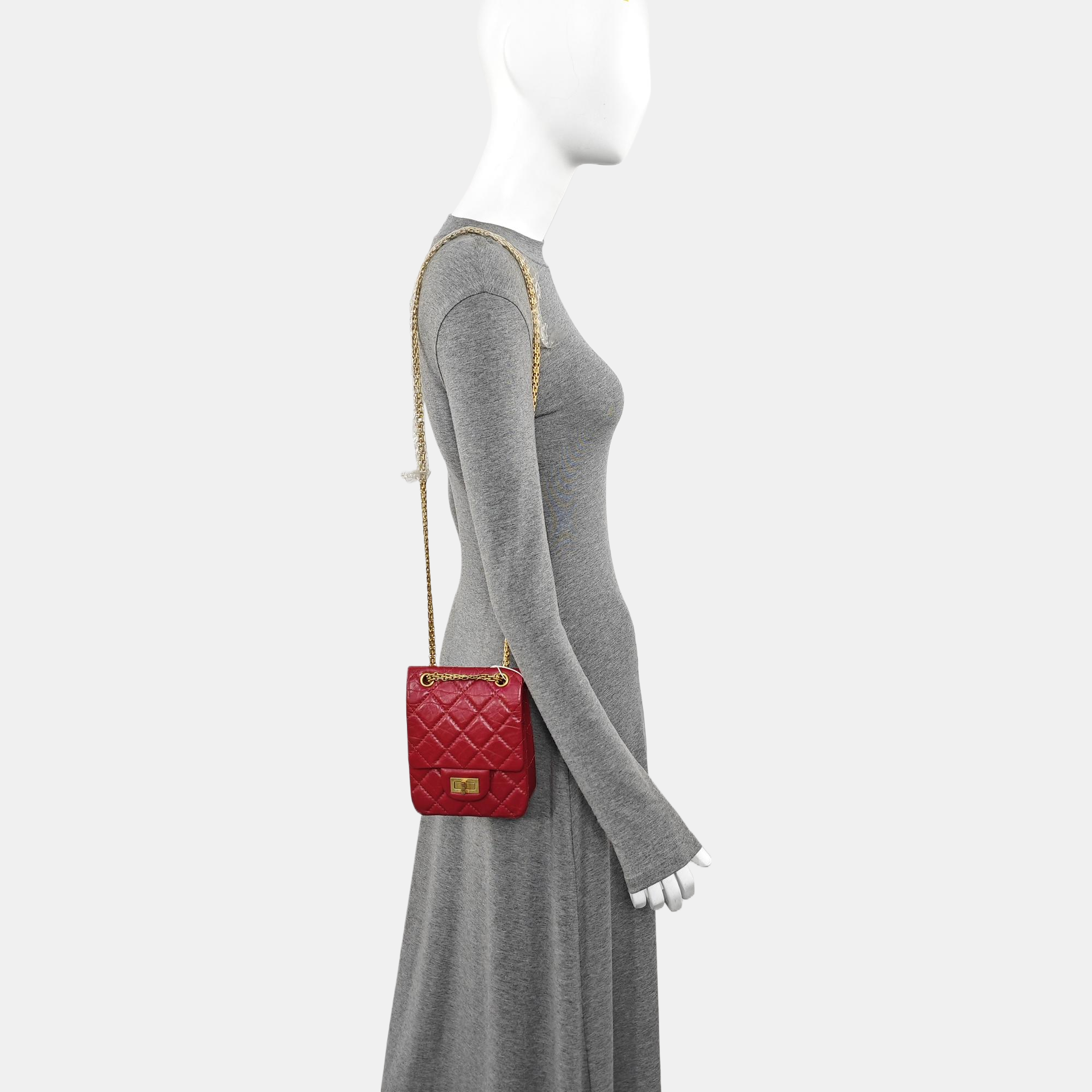 2.55 Quilted Vintage Calf Red
