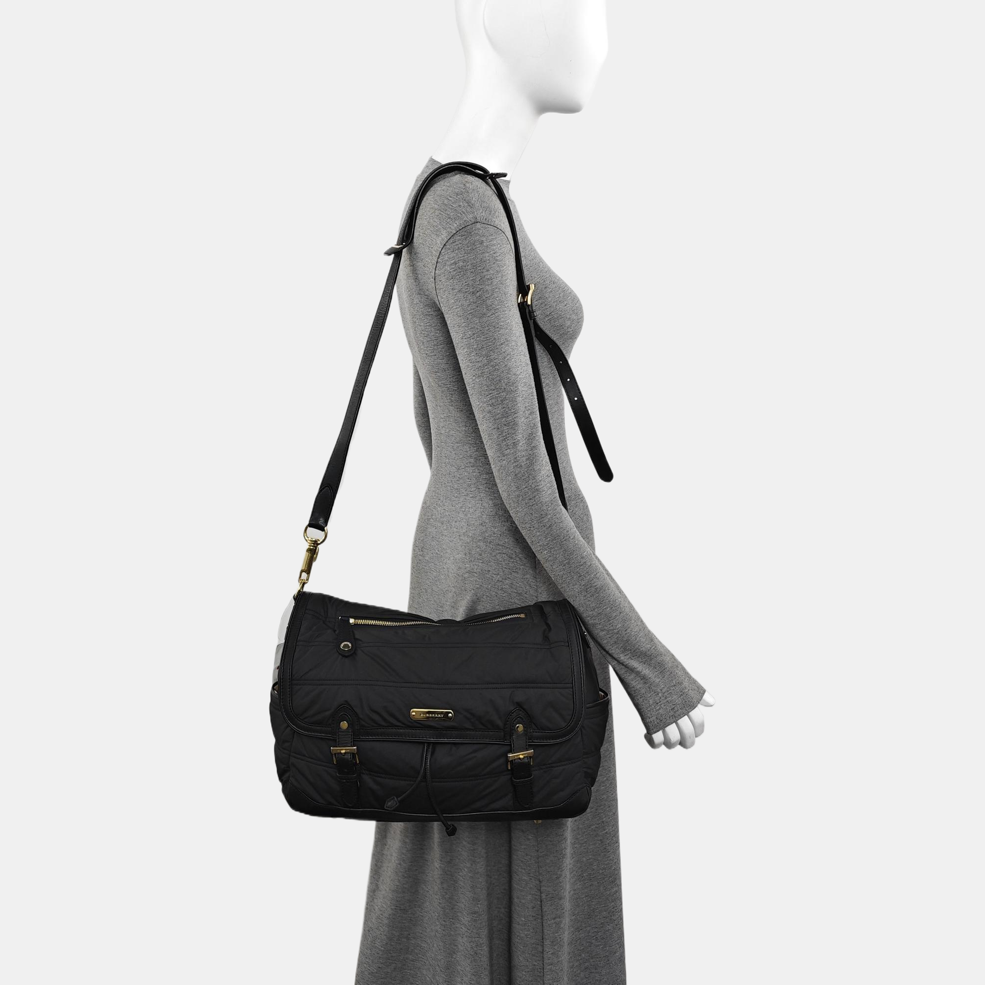 Nylon Shoulder Bag Black