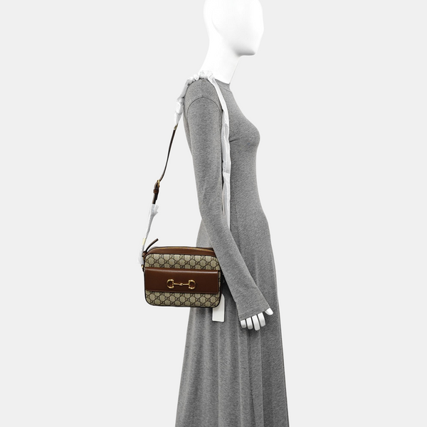 Horsebit 1955 Small Coated Canvas Beige