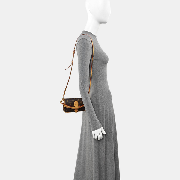 DIANE Nano Monogram Coated Canvas Brown
