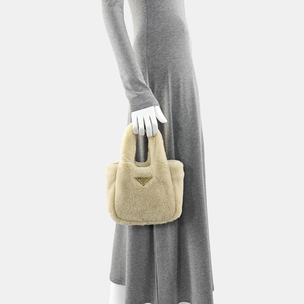 Sheepskin Tote Bag Mini Beige