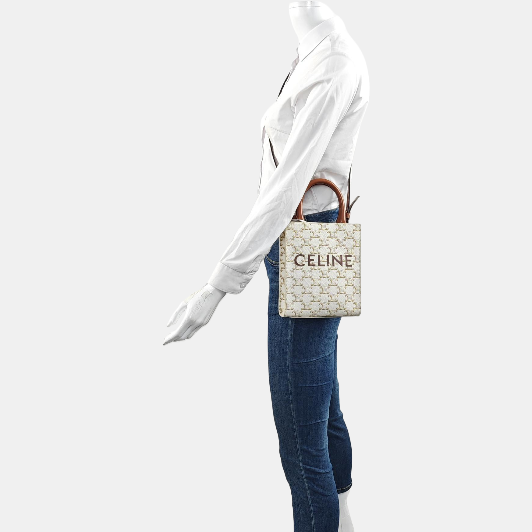 CABAS CELINE Mini Coated Canvas White