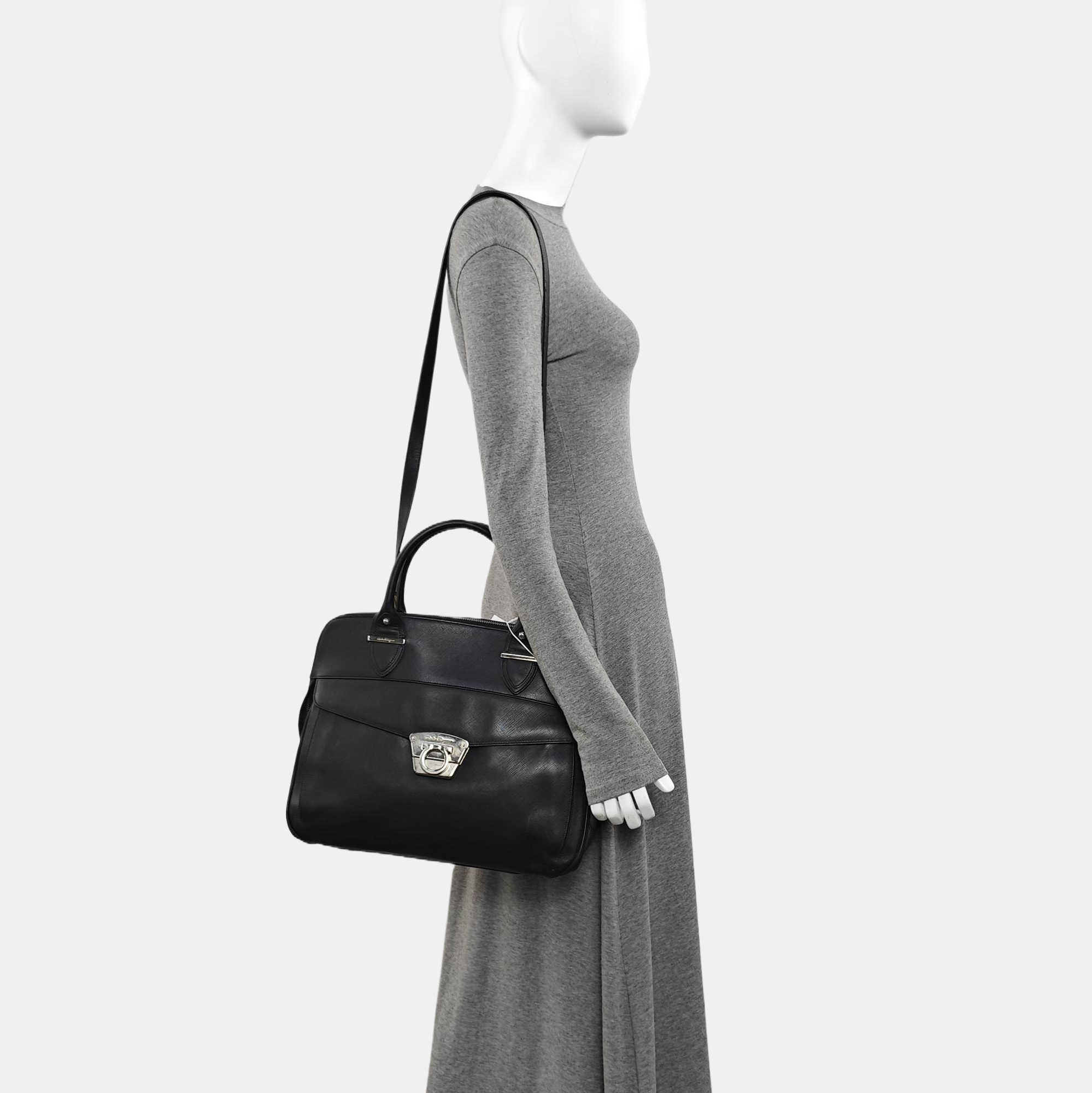 Calfskin Shoulder Bag Black