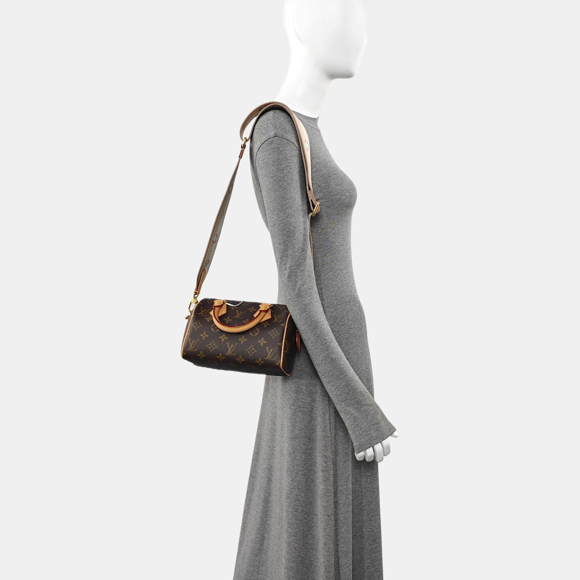 SPEEDY 20 Monogram Coated Canvas Brown