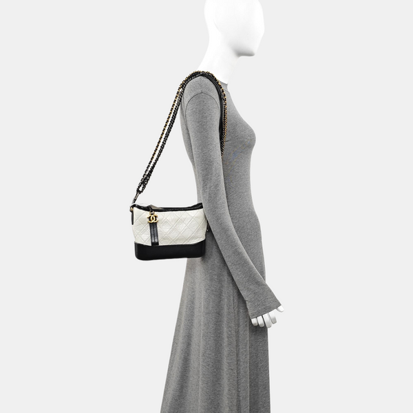 GABRIELLE Small Quilted Calfskin White