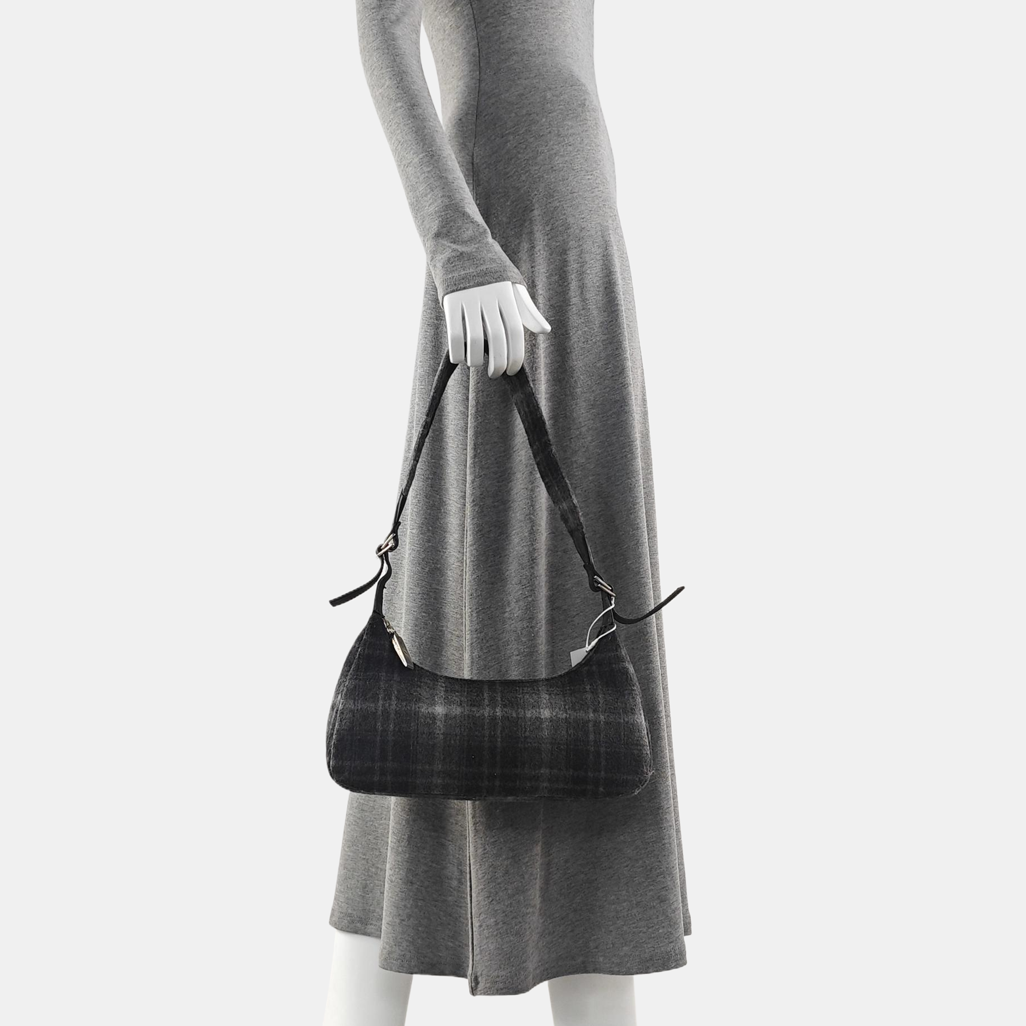 Fabric Top Handle Bag Gray