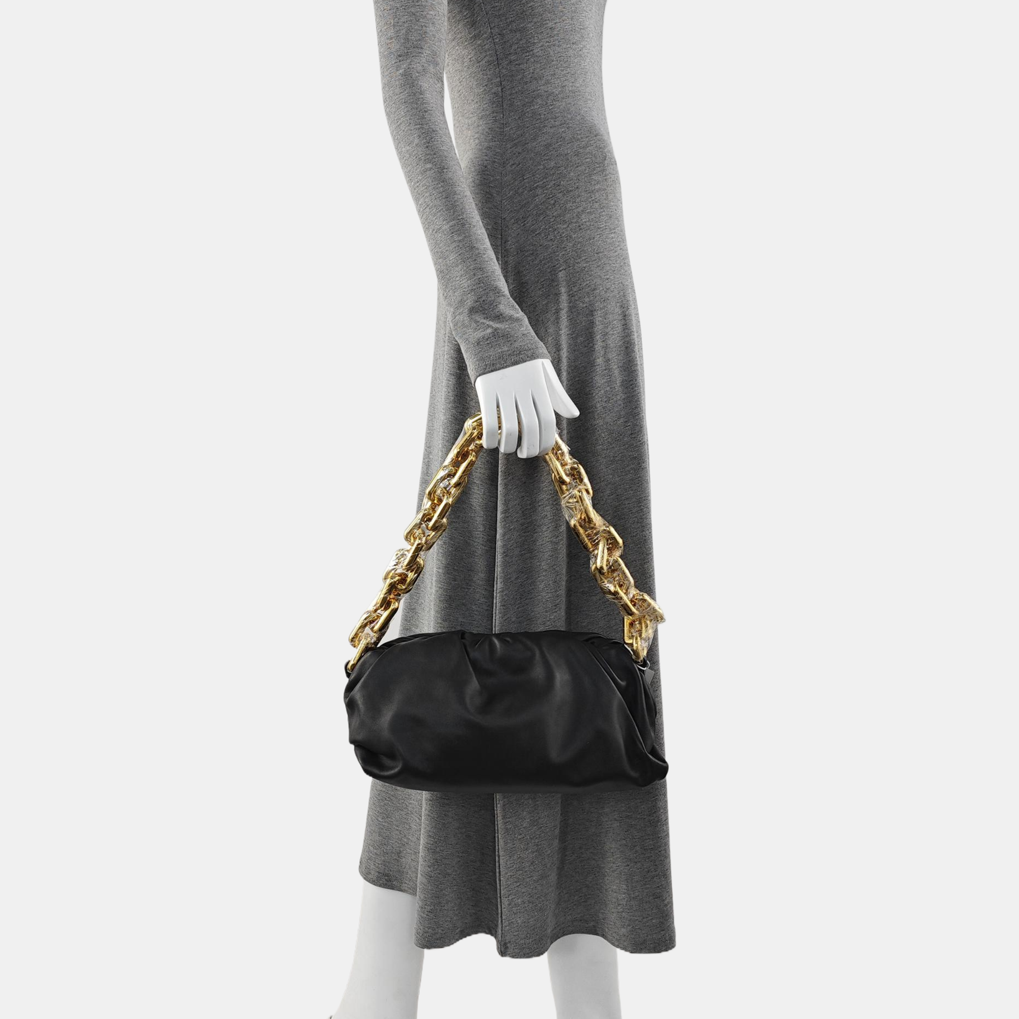 Authenticated pre-owned  The Pouch Calfskin Black - Top Handle Bag at Looply