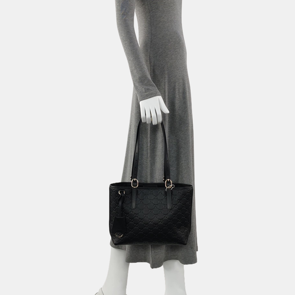 GG Emblem Medium Monogram Calfskin Black