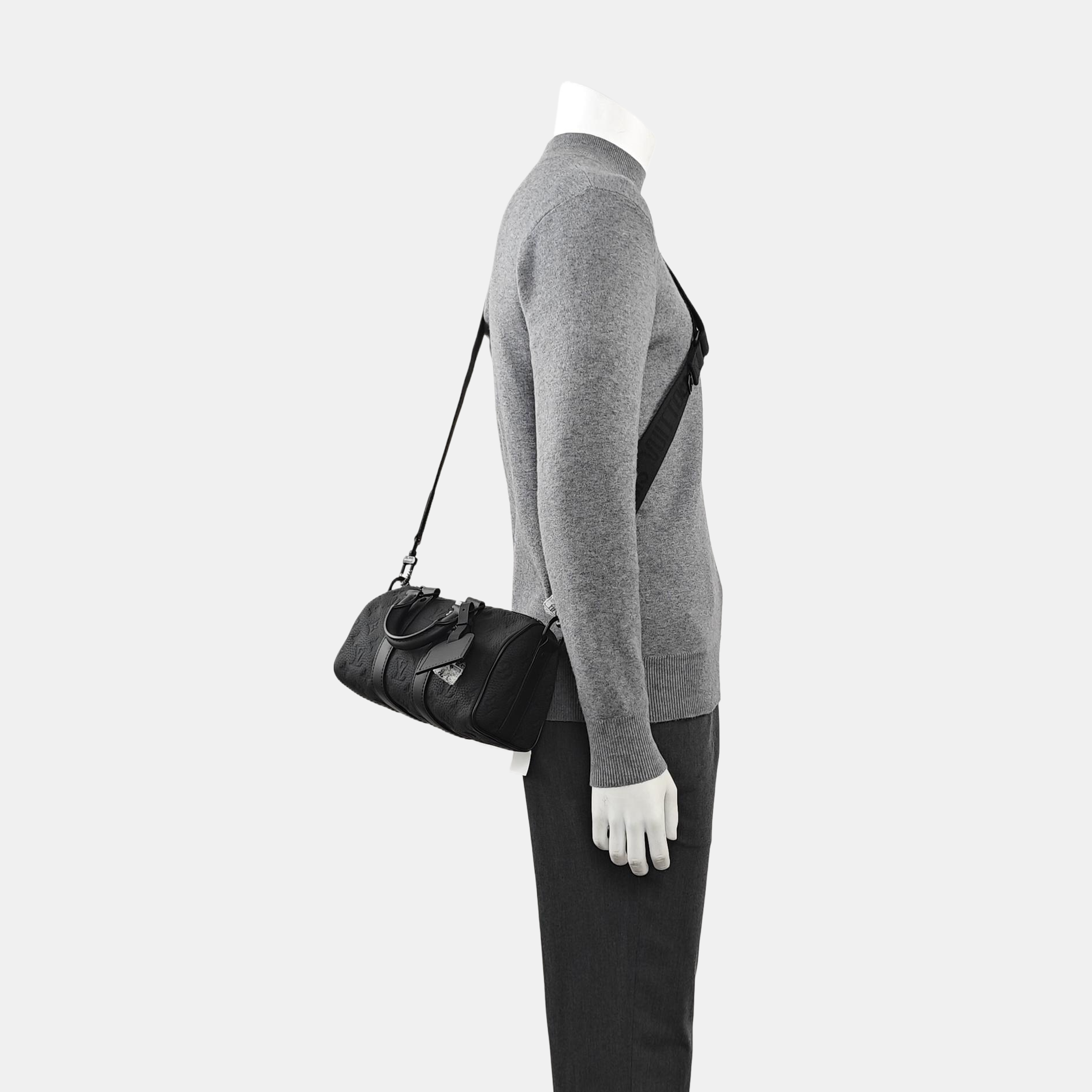 KEEPALL 25 Monogram Calfskin Black